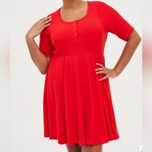 Torrid Red Henley Dress
